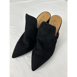 WILD PAIR Womens Black‎ Extended Carlita Slip On Heeled Mules Shoes 7m